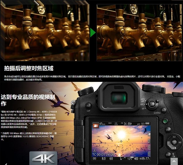 Máy ảnh tele 4K / Panasonic DMC-FZ2500GK HD 4K được cấp phép chính hãng - Máy ảnh kĩ thuật số máy ảnh cơ giá rẻ