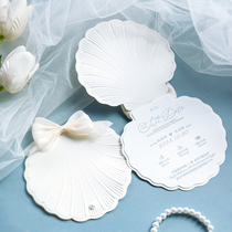 Fang Cunli original handmade embossed invitations ocean shell creative wedding invitations customized 24 personalized wedding invitations