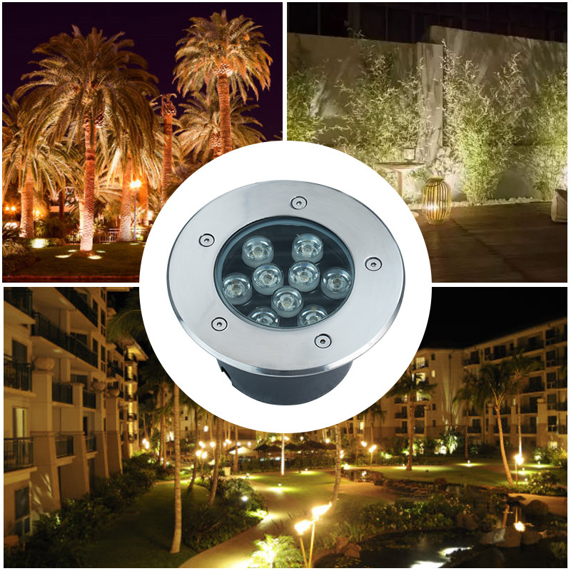 Ultra-thin buried light led outdoor waterproof embedded seven colorful underwater spotlight courtyard square aisle steps to bury the lights