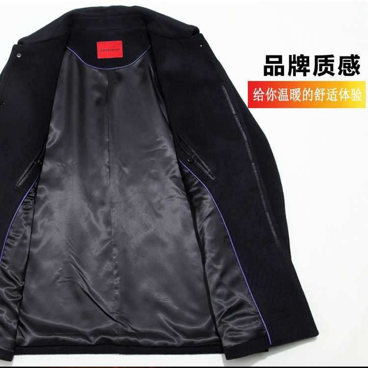 Áo trung niên, nam ngắn, áo khoác nam, ông già, cashmere, con trai, con trai, len, len áo khoác dài nam