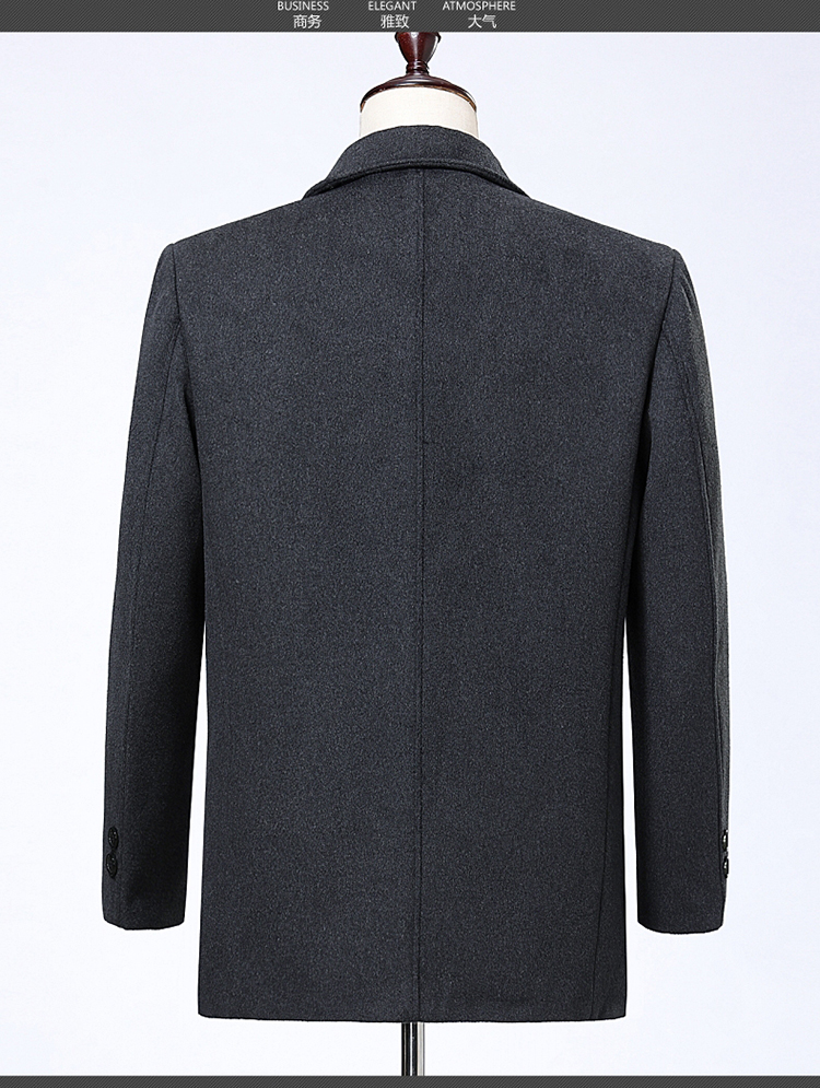 Pierre Cardin mùa thu và mùa đông áo khoác cashmere trung niên nam cha tải áo khoác len dài nam áo khoác sơ mi