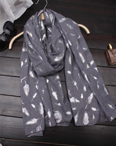 Foreign trade tail single ~ silver feather scarf shawl female 2017 autumn and winter New dual-purpose Hundred