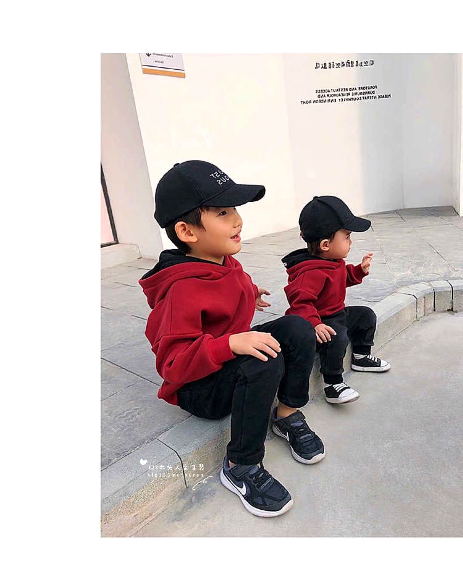 妈 亲子 2018 秋冬 Một gia đình gồm ba chữ cái áo len trùm đầu cộng với nhung mẹ và con gái thủy triều set đồ đẹp cho mẹ và bé