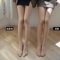  Flesh-colored stockings light leg artifact womens autumn and winter natural nude plus velvet thickened double-layer pantyhose fake meat leggings
