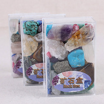 Natural Crystal mixed ore specimens raw stone geography geology student teaching gift box Chinese version