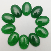 25x18mm green chalcedony oval ring ring necklace pendant jewelry material
