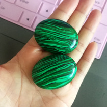 30x40mm synthetic malachite oval ring surface flat bottom half inlay patch diy necklace jewelry accessories
