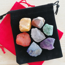 Natural Crystal agate crude stone seven color mineral stone balance System 7 sets