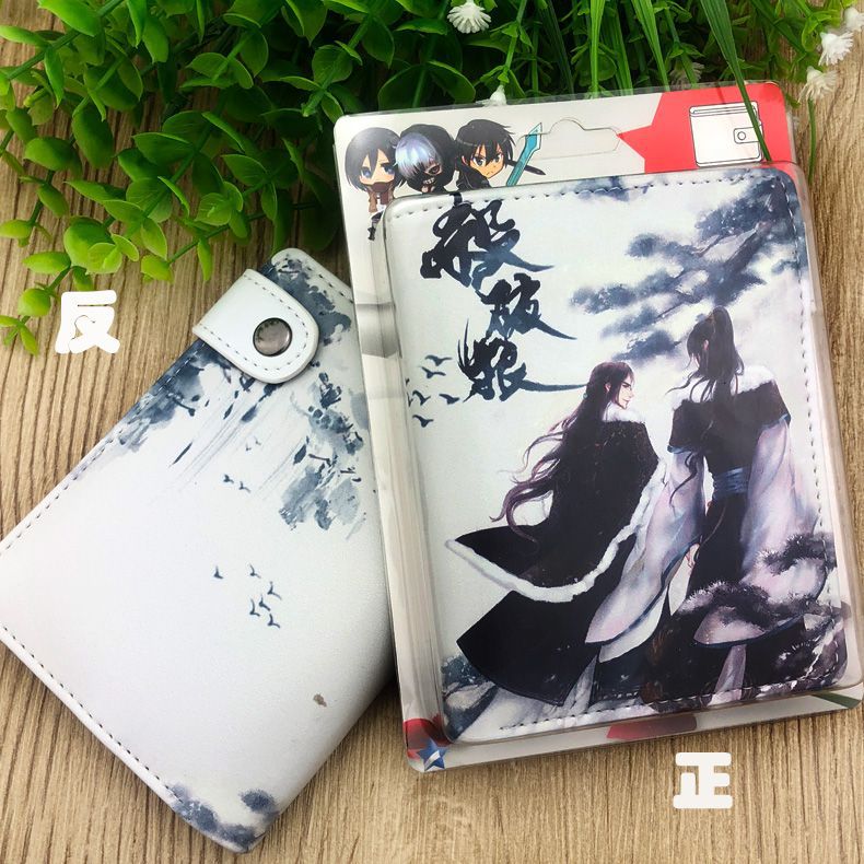 Anime movie game peripheral vertical card slot supply non-silk wallet kill wolf children short open print
