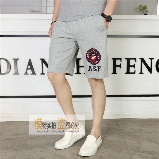 Quần short nam Af phần mỏng màu đen mồ hôi giản dị cotton năm quần quần Âu châu af quần nam bãi biển - Quần short quần legging nam