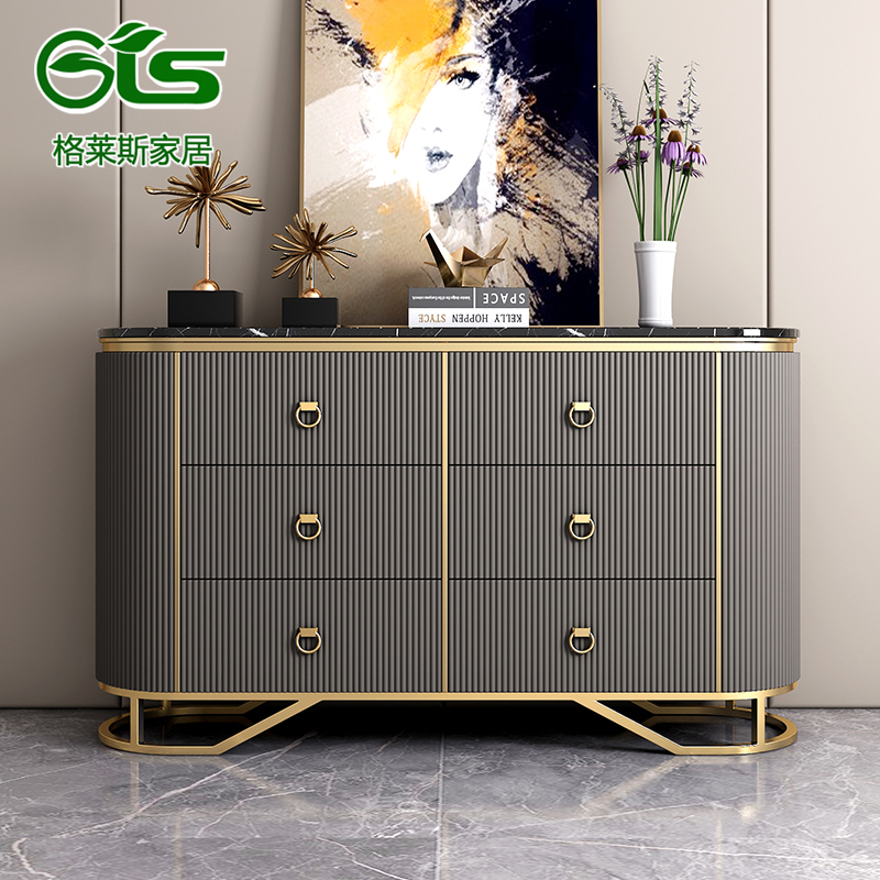 Light luxury entry cabinet American living room sideboard simple modern wall decoration cabinet into the entrance hall locker bucket cabinet