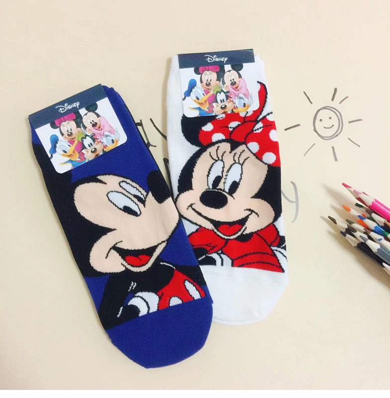 Hàn Quốc vớ nữ Dongdaemun mùa xuân và mùa hè tất mỏng hoạt hình Disney Mickey Minnie Gophy anime vớ phong cách đại học - Bít tất nữ