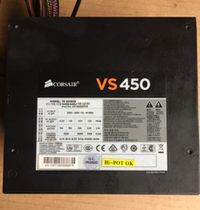Original disassembled Corsair VS450 rated 450w active PFC 85% conversion rate ultra-quiet power supply