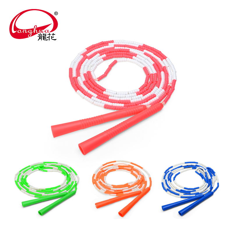 Longhua brand student pattern skipping rope Fancy bead festival interactive rope Medium and long rocking rope competitive competition 4 2 meters 5 meters 7 meters