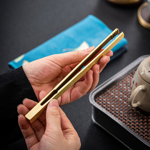 Mud pure copper tea high-grade clip kung fu tea needle copper non-slip tea tea accessories tea set tweezers tea cup clip clip