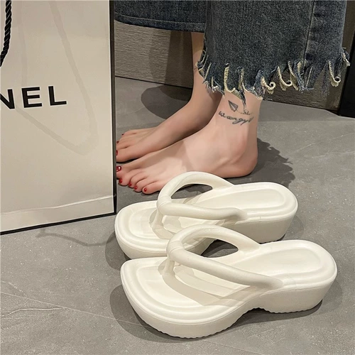 Сланцы на платформе, высокие слайдеры, нескользящие тапочки, пляжная обувь для отдыха