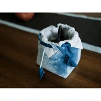 Blue continuous Bai ancient method tie-dyed tea bag portable tea set storage bag fast guest Cup bag pure natural plant dyeing