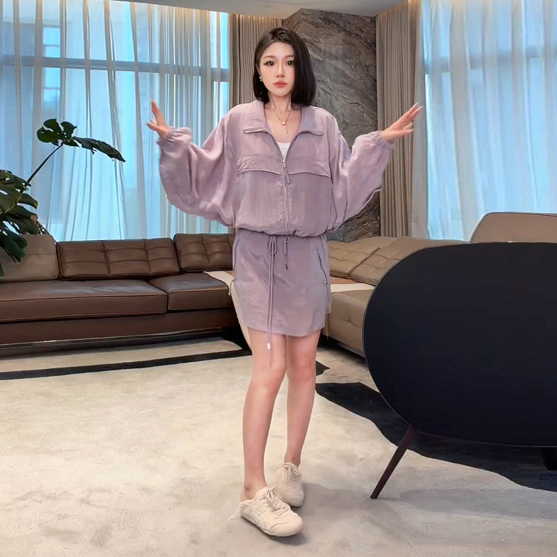 Me Lao Yang's Clothing Grape Soda Set Heavyweight Tencel Ultra-Soft Jacket and Skirt Outdoor Sun Protection Two-Piece Set Me Lao Yang's Clothing Grape Soda Set Heavyweight Tencel Ultra-Soft Jacket and Skirt Outdoor Sun Protection Two-Piece Set
