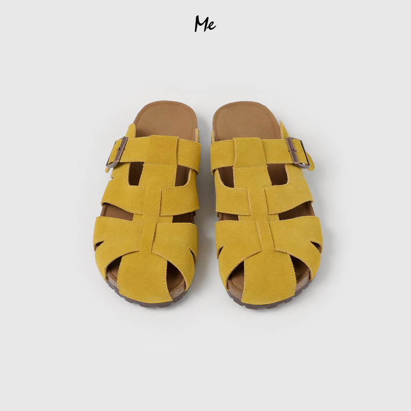 Me Lao Yang's Clothing Line [Roman Woven Slipper Shoes] Heavyweight Cow Suede Luxury Brand-Style Woven Versatile Fashion Shoes