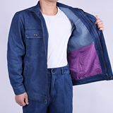 Джинсовый хлопковый износостойкий комбинезон, увеличенная толщина, защита от ожогов