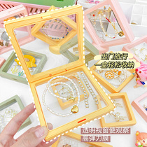 Anti-oxidation PE film jewelry storage box Jewelry necklace earrings earrings stud earrings earrings earrings display box transparent film suspension small