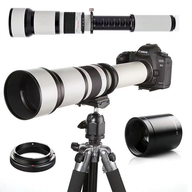 650-1300mm Ultra-Long Telephoto Zoom Manual Lens for Dslr Cameras, Suitable for Moon Exploration, Bird Photography, Landscape Photography, Domestic Cameras