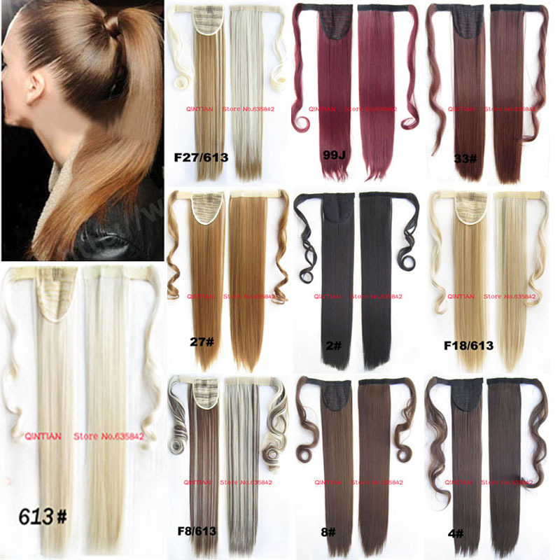 Ponytail Velcro Hair Extension, Fake Hair Source, High-Temperature Fiber, Straight Hair, 22inch 90g Black Brown Ponytail Velcro Hair Extension, Fake Hair Source, High-Temperature Fiber, Straight Hair, 22inch 90g Black Brown