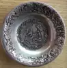 Clearance antique antique pendulum Silver-plated copper bowl beautifully made with the year number on the outside and the peach pattern on the inside