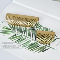 Simple handle leaves creative brass handle invisible cabinet wardrobe furniture drawer pure copper gold handle