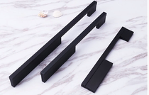 (Xiaojia Hardware) American Modern Simple Mute Black Long Handle Wardrobe Door Drawer Handle