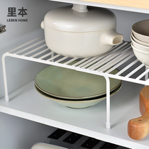 Riben kitchen retractable shelf microwave oven seasoning countertop storage pot rack household cabinet sub-layer rack