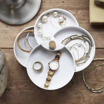 Round jewelry box girl multi-layer jewelry box girl rotating European style simple retro watch jewelry storage box