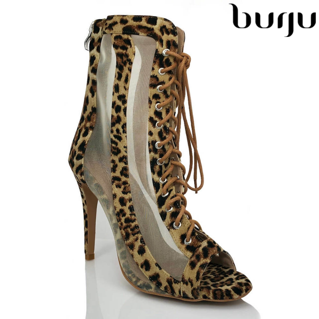 burju-Sierra BAO WEN professional high heel jazz dance boots heels lace fish mouth Latin high heel dance shoes