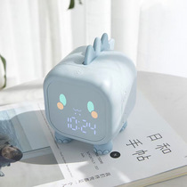Dinosaur small alarm clock creative multifunctional intelligent desktop clock Children student cute voice-controlled LED digital clock