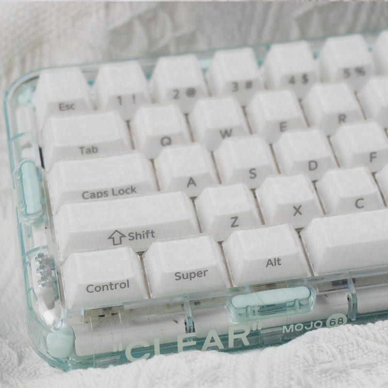 Carbon Fiber White Jelly Original High Profile Keycaps Magnetic Switch Compatible with Wolf Spider, Mai Cong Ning Zhi 68, 98, 104