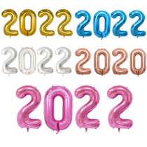 2022 New Year Digital Aluminum Balloon Decoration 16 Inch 32 Inch 40 Inch Aluminum Foil Annual Shopping Mall Shop New Years Day Layout