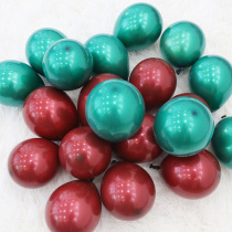 Double-layer cherries round latex balloon 5 inch 10 inch metal Nair red emerald green 6 inch tail balloon decoration