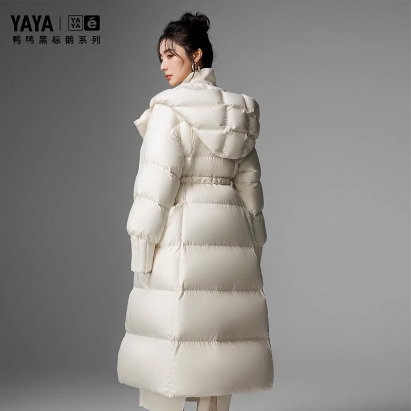 【云朵系列】鸭鸭2025冬季新款外套羽绒服女过膝中长款专柜同款