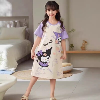 夏季纯棉女童公主风睡裙家居裙