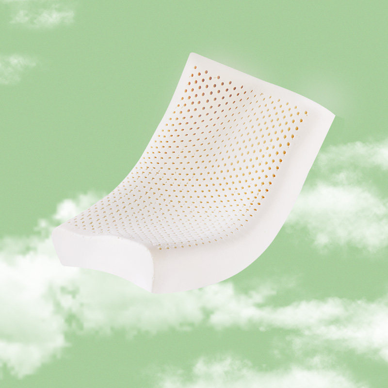 福满园泰国乳胶枕一对天然橡胶枕单人家用护颈椎低薄枕头硅胶FG