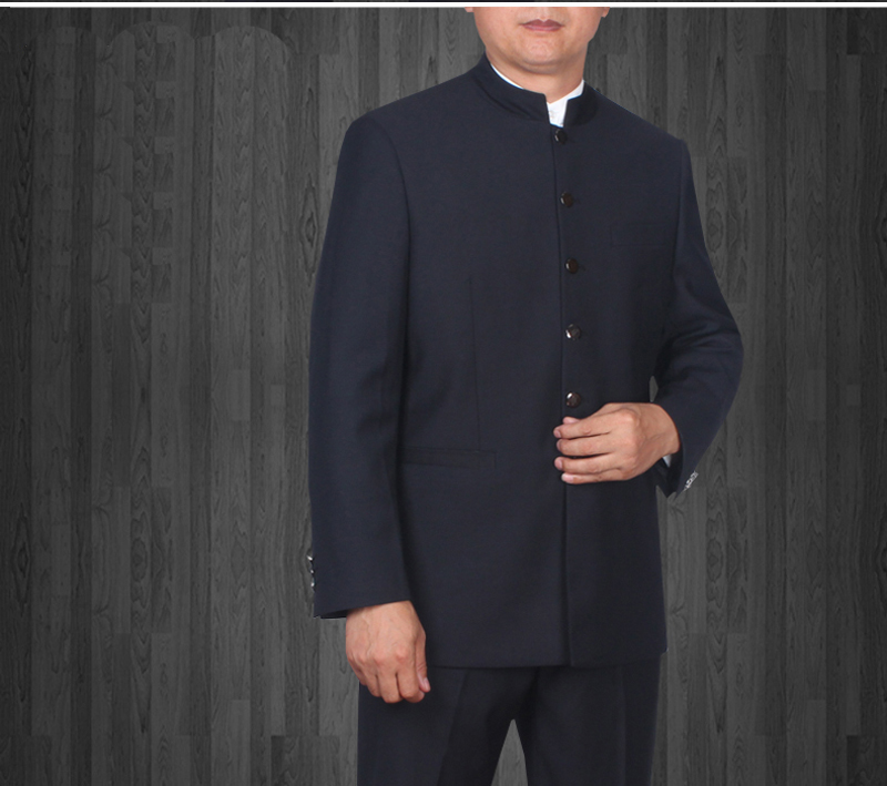 Yu Ji mới trung niên nam phù hợp với áo dài nam Trung Quốc cổ áo quốc phục nam cha phù hợp với mùa xuân và mùa thu bộ đồ dân tộc