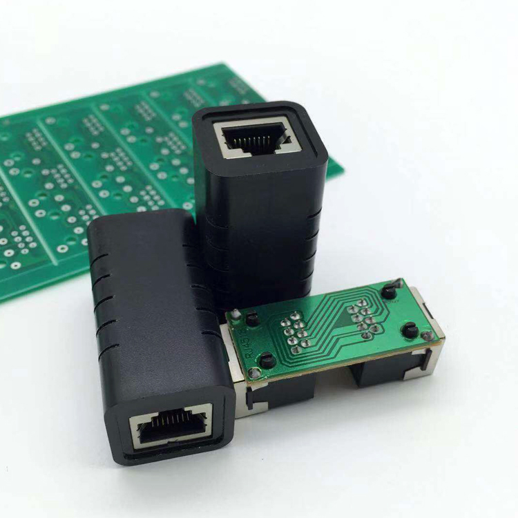 Computer wire to joint RJ45 Internet through head extension connector double-pass network route straight through the headline