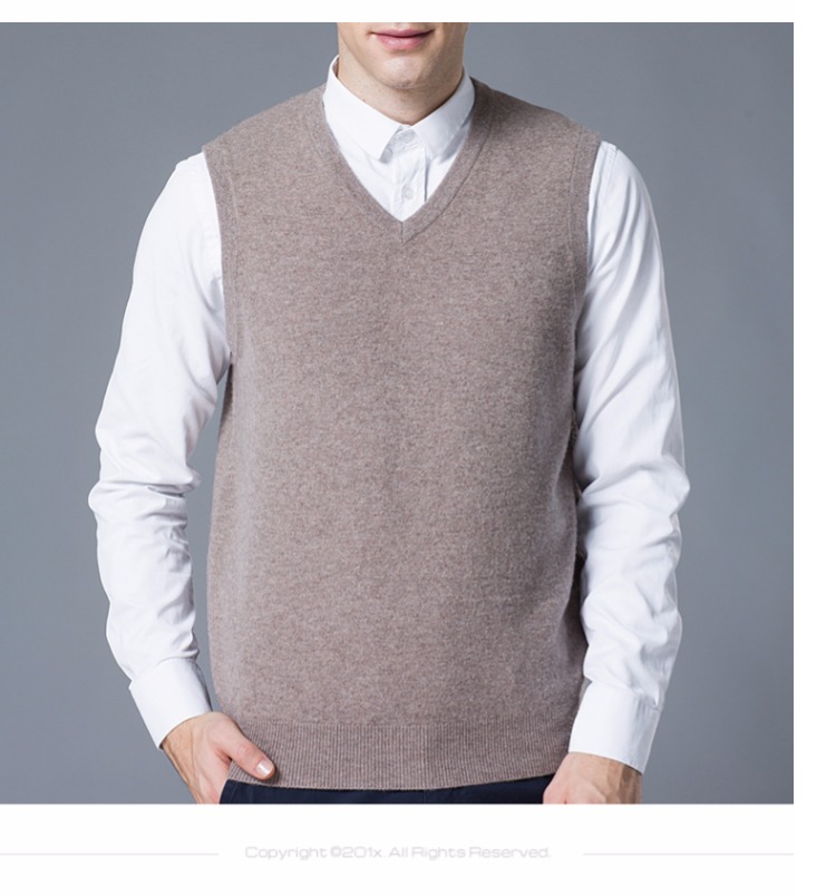 Theo áo len nam đơn giản áo len lông cừu vest nam vest nam vest mùa thu và mùa đông áo len dệt kim cổ chữ V vest đen nam