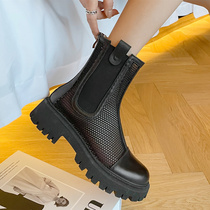 2022 new net red hollowed-out short boots Martin boots Summer thin womens web yarn thick bottom smoke pipe breathable spring and summer