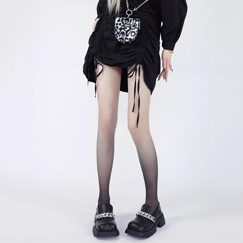 Japanese Noih Black and Gray Gradient Color Stockings 12D Thin Style Sexy Colorful Anti-Snag Pantyhose for Women