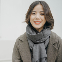 Grey Scarves Women Winter Korean version 100 hitch student long style Pure Color Shawl Dual-use Brief Imitation Cashmere Autumn Winter Scarf