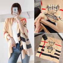Summer European and American fashion thin office air-conditioned room shawl womens outer silk scarf dual-use bear cotton and linen scarf