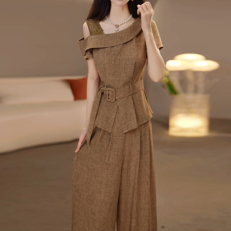 Women's Summer Suit 2026 New Trendy Popular Style Fashionable and Youthful with a High-End Feel Wide-Leg Pants Two-Piece Set Women's Summer Suit 2026 New Trendy Popular Style Fashionable and Youthful with a High-End Feel Wide-Leg Pants Two-Piece Set