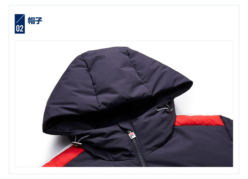 FILA Fila Down Jacket Men 2018 Winter New Sports Casual Áo trùm đầu xuống Áo khoác ấm cho nam áo gile phao