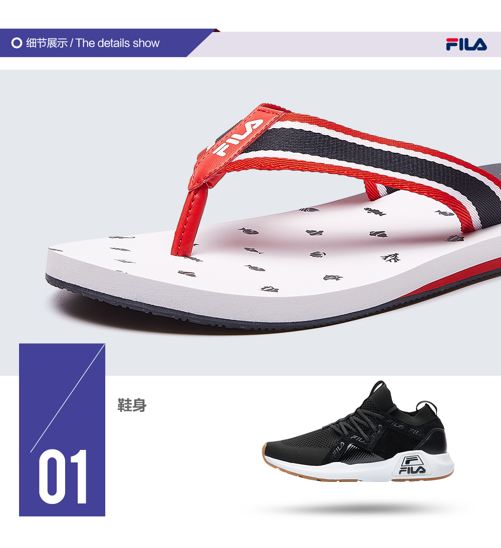 Dép lê nữ chính thức của Fila Fila 2019 hè mới thời trang mới dép xỏ ngón - Dép thể thao dép xốp